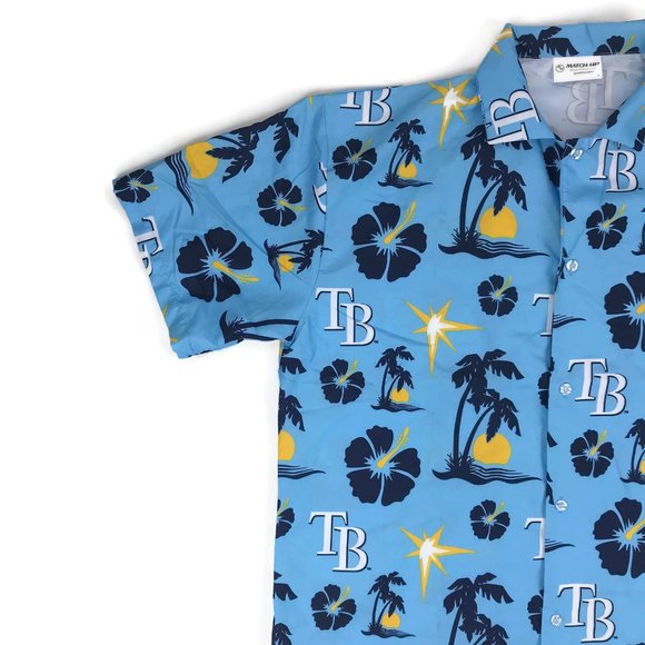 Tampa Bay Rays Hawaiian Shirt Men's Size Large MLB - Picture 4 of 12